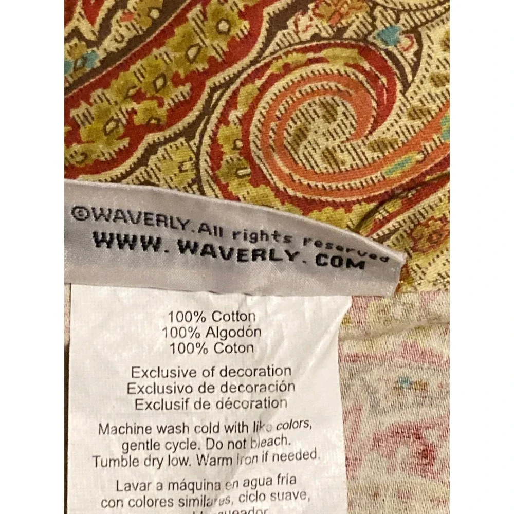 X2 Waverly Home Classics Cotton Paisley Window Valance Paddock Shawl 49x22